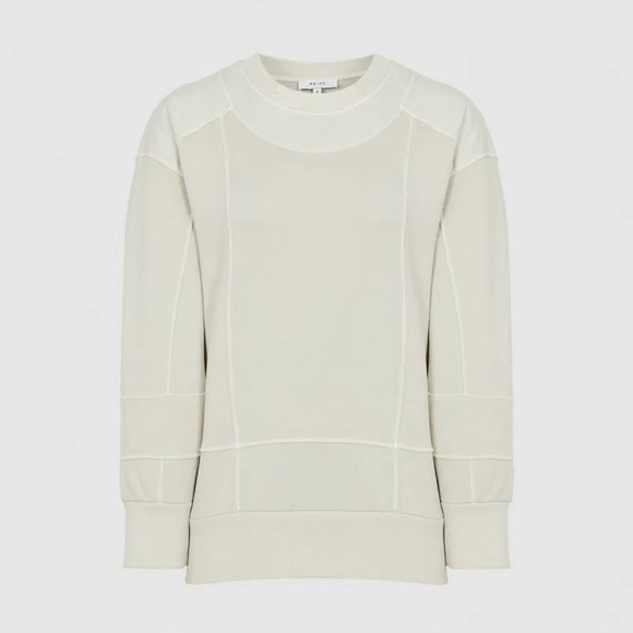 Reiss Anais Off White Thick High Quality Cotton Crewneck Sweatshirt M - Picture 1 of 11